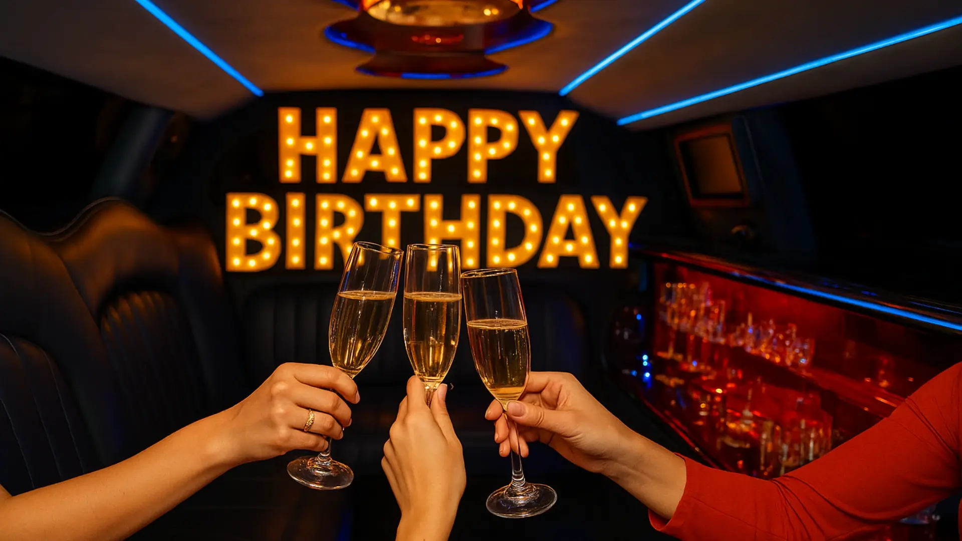 Geburtstagsfeier mit einer luxuriösen Limousine