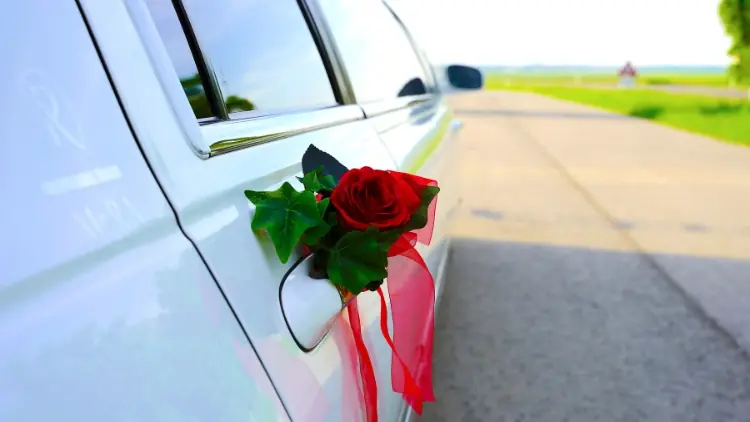 Traumhafte Hochzeit mit einem eleganten Hochzeitsauto
