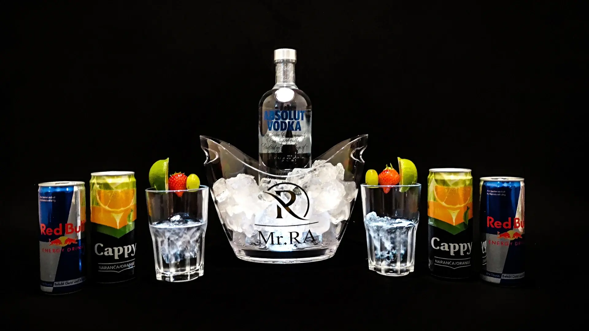 Vodka mit Orangensaft und Red Bull